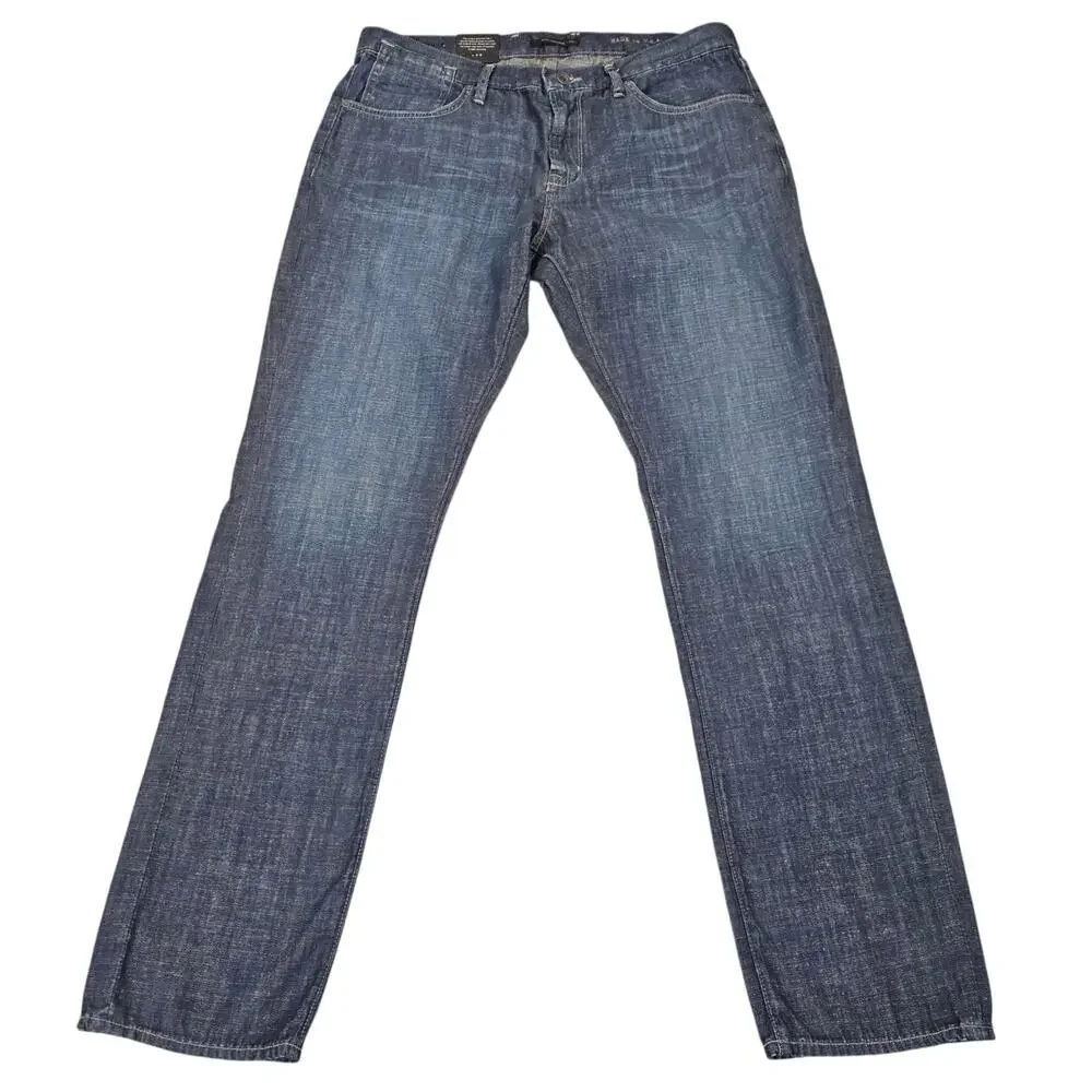 NWT John Varvatos Jeans Mens Size 38 Bowery Slim Straight Leg Casual Medium Wash